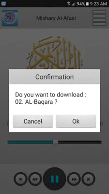 Quran karim mp3 android App screenshot 9
